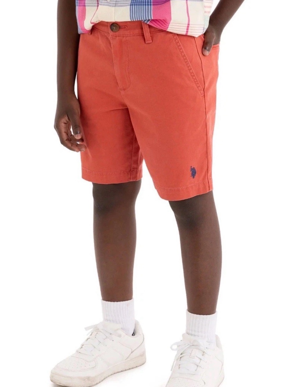 U.S. Polo Assn. Boys' Coral Orange Chino Shorts